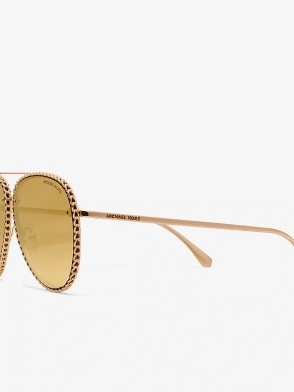Michael Kors Gold-Tone Aviator Sunglasses with Braided Trim